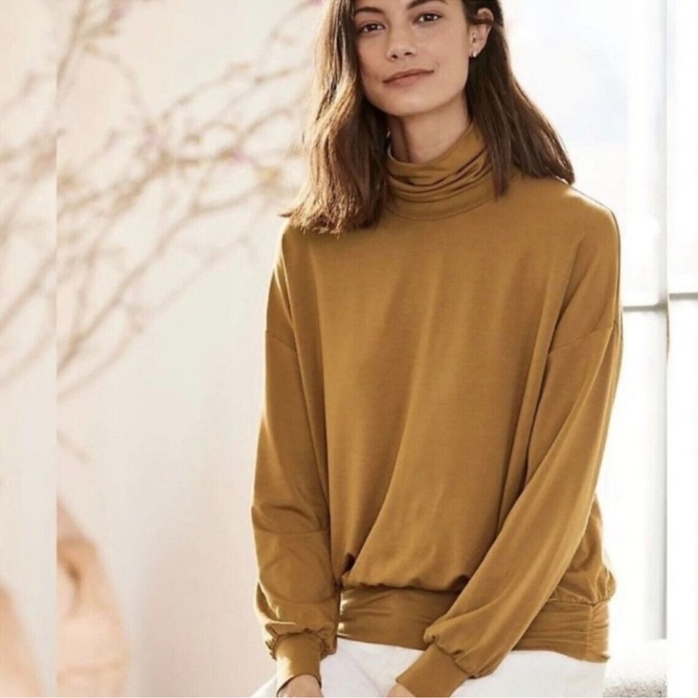 Garnet Hill Comfort Jersey Turtleneck Dolman Sleeve Top Shirt‎ Soft